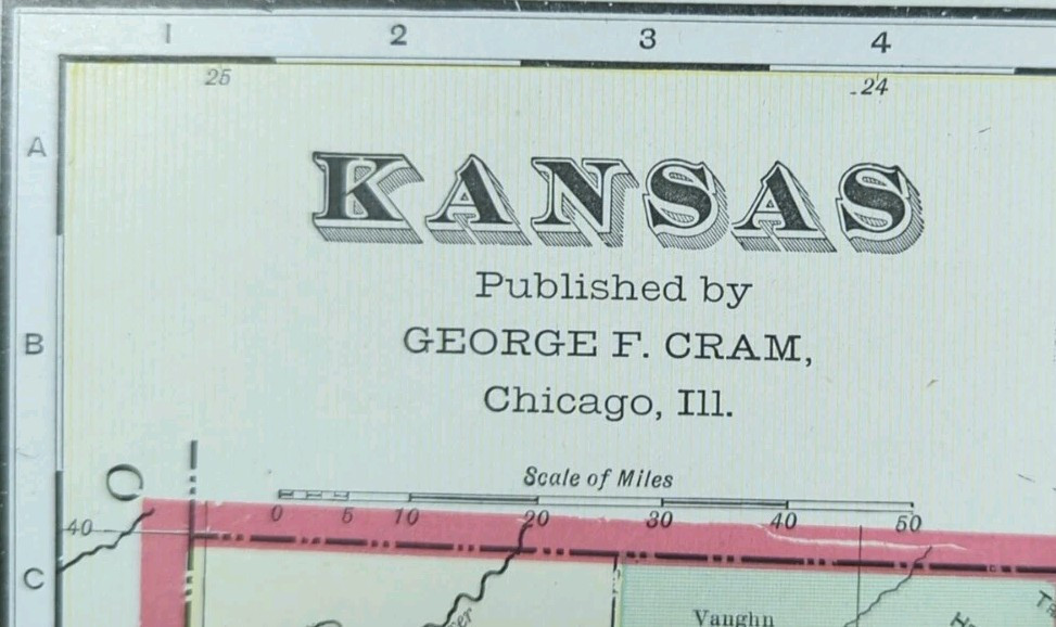 Vintage 1901 KANSAS Map 22"x14" ~ Old Antique Original TOPEKA SHAWNEE COUNTY KS Vintage 1901 KANSAS Map 22"x14" ~ Old Antique Original TOPEKA SHAWNEE COUNTY KS