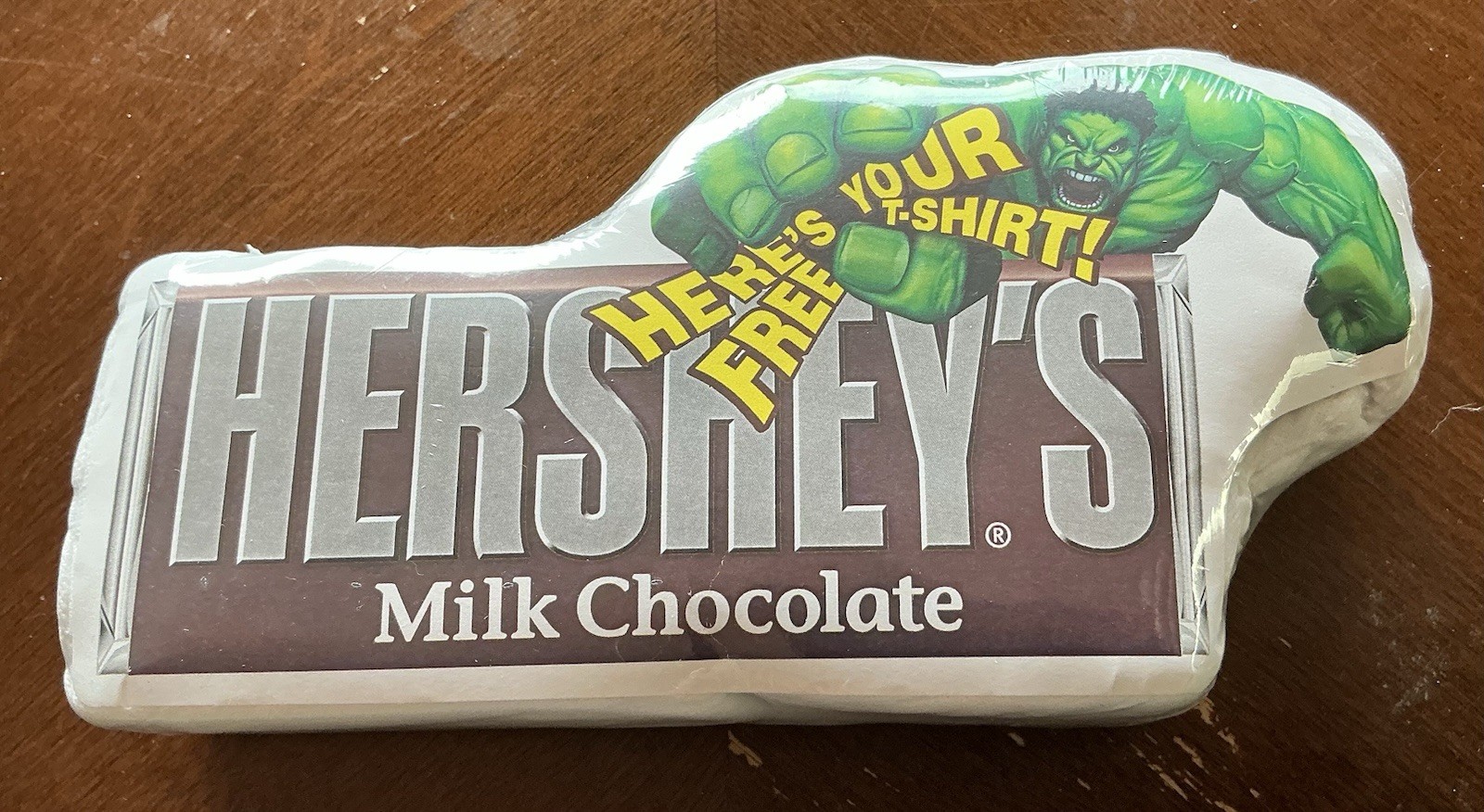 Incredible Hulk Hershey’s chocolate promo T-shirt sealed compressed vintage 2003 Incredible Hulk Hershey’s chocolate promo T-shirt sealed compressed vintage 2003