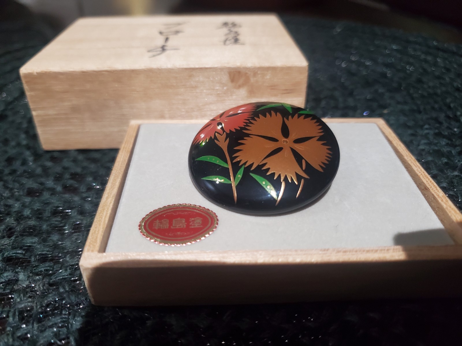 Japan Wajima Lacquer Brooch Corsage Flower Traditional Crafts Obi dome Japan Wajima Lacquer Brooch Corsage Flower Traditional Crafts Obi dome