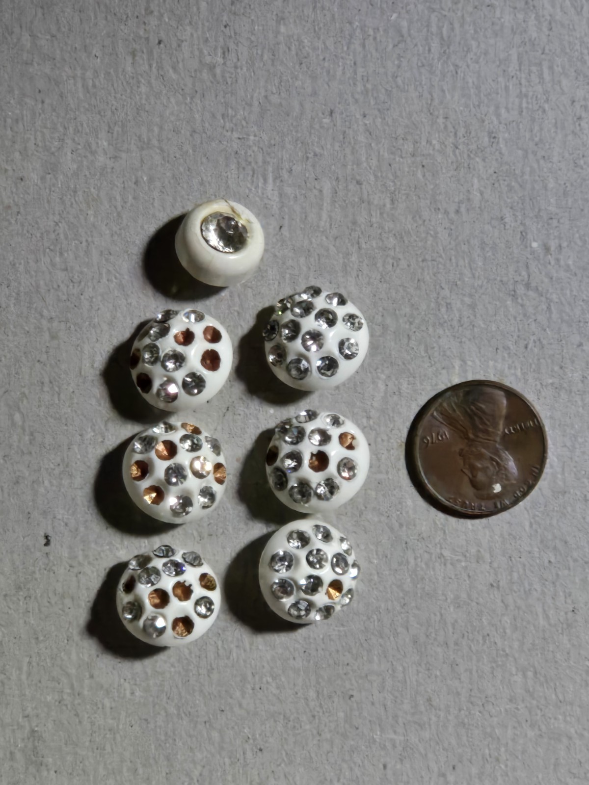 Set of 6 Vintage Rhinestone Pave Dome Sewing Buttons circa 1930s-1950s Set of 6 Vintage Rhinestone Pave Dome Sewing Buttons circa 1930s-1950s