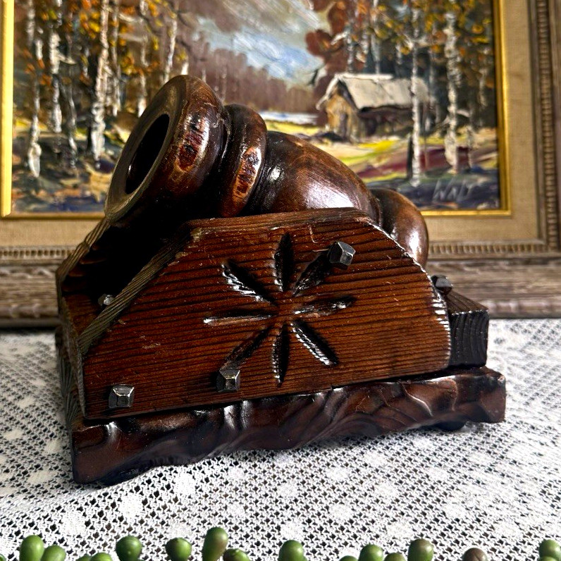 Vintage Spanish Hand Carved Wooden Cannon Decorative Sculpture Vintage Spanish Hand Carved Wooden Cannon Decorative Sculpture