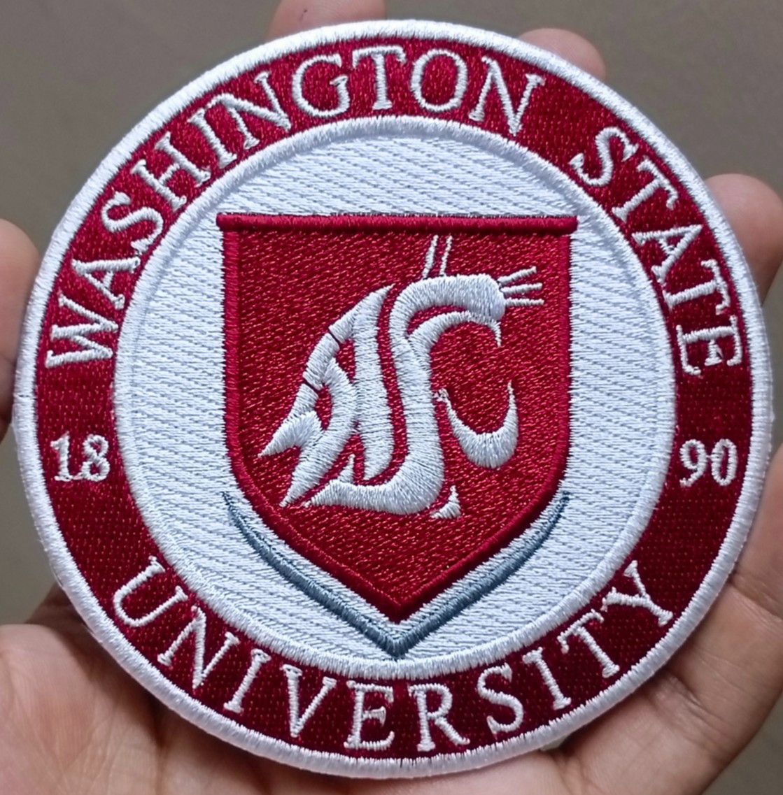 Washington State University Logo Iron On Patch - Sew Patch - Embroidered Patch Washington State University Logo Iron On Patch - Sew Patch - Embroidered Patch