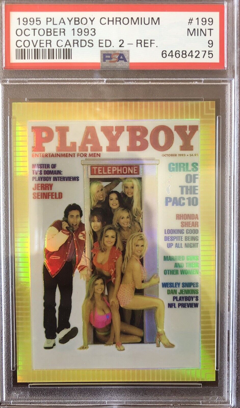 Jerry Seinfeld 1995 ROOKIE Playboy Chromium Chrome Refractor 1993 PSA 9 POP 49