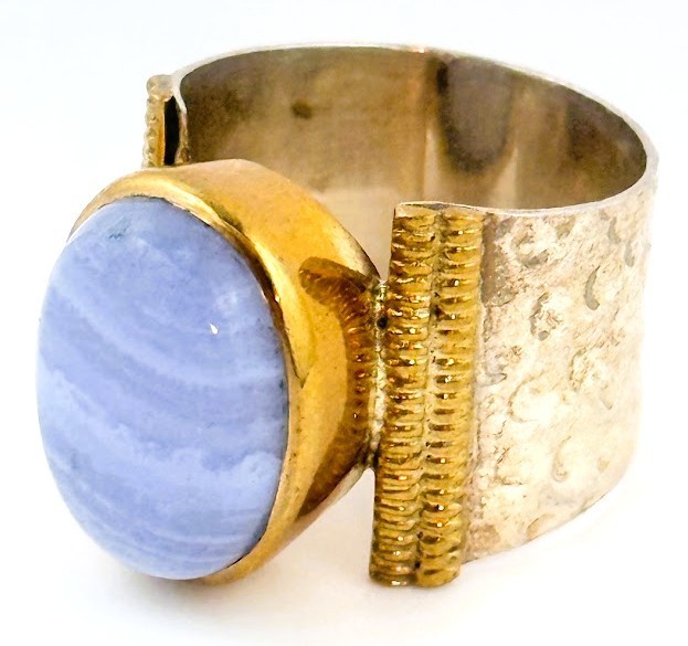 Vtg Womens Ring YS India 925 Sterling Silver Blue Oval Gemstone Sz 8.5 Statement Vtg Womens Ring YS India 925 Sterling Silver Blue Oval Gemstone Sz 8.5 Statement
