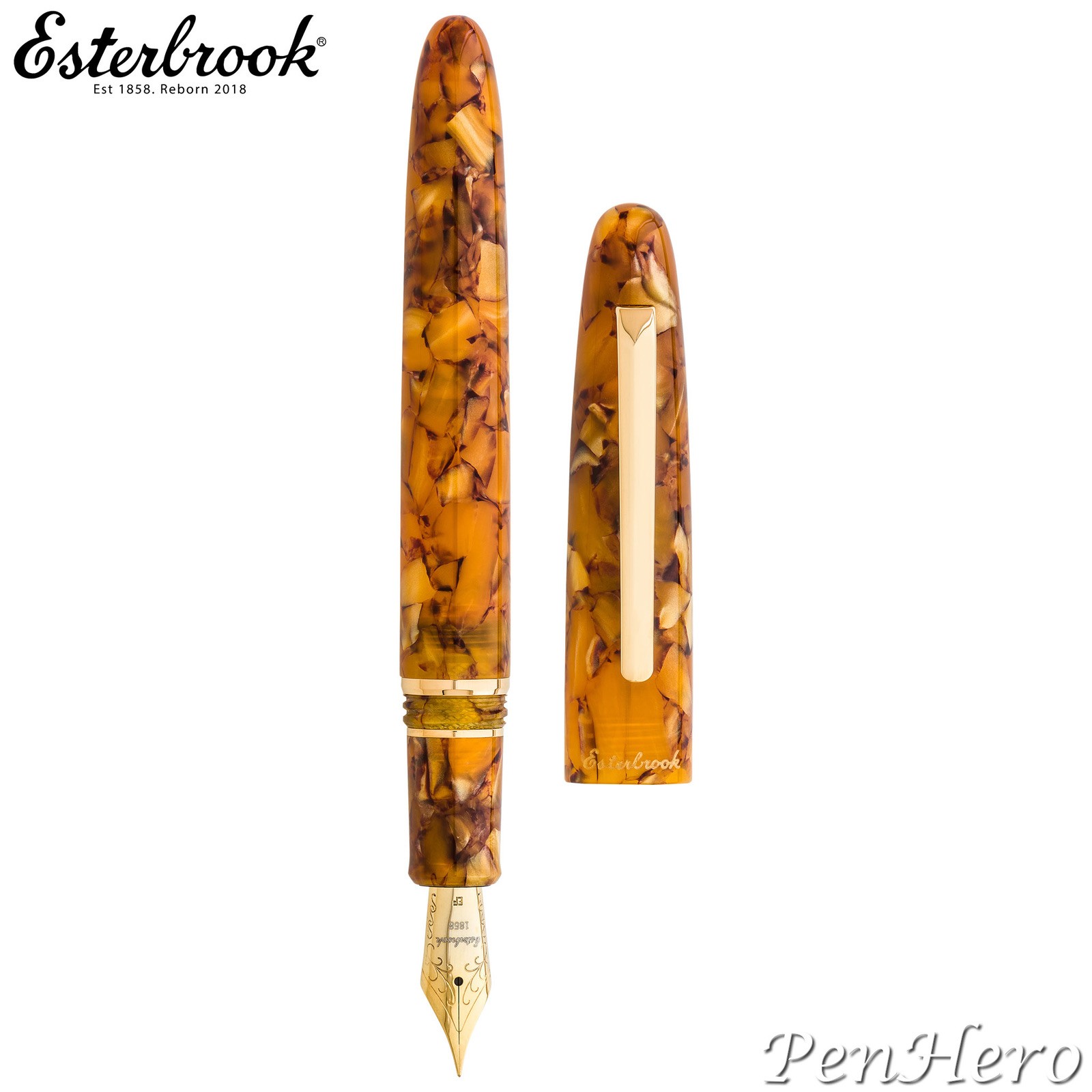 Esterbrook Estie Honeycomb Gold Plate Trim Fountain Pen Broad