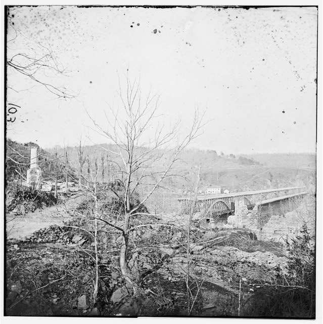 Photo:Washington DC Chain Bridge 1860s Potomac River Bridge View Photo:Washington DC Chain Bridge 1860s Potomac River Bridge View