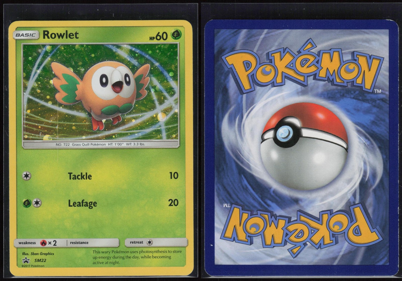Rowlet - SM22 Holo Sun & Moon Promo Promo Graphics Lightly Played