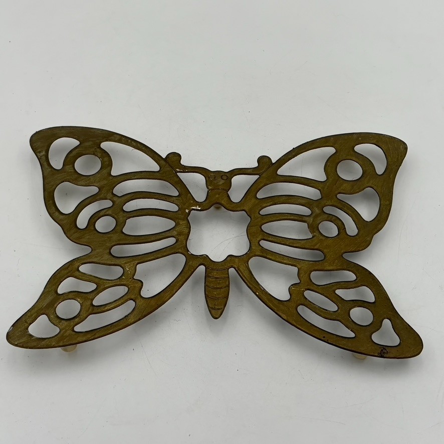 VTG Brass Home Decorative MCM Living Room Wall Butterfly Trivet 11 x 7 in Italy VTG Brass Home Decorative MCM Living Room Wall Butterfly Trivet 11 x 7 in Italy