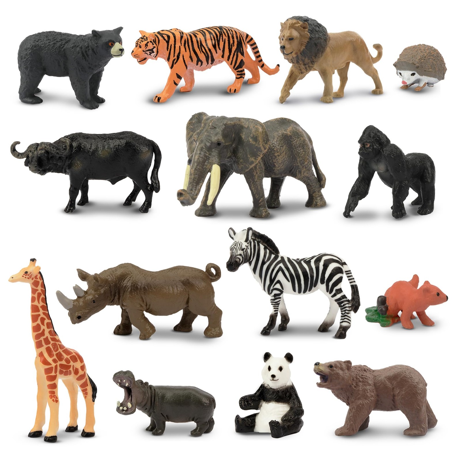 Toymany 14PCS 1-2" Tiny Jungle Animal 1.5 inches (H) x 1 inch (W), Black Toymany 14PCS 1-2" Tiny Jungle Animal 1.5 inches (H) x 1 inch (W), Black