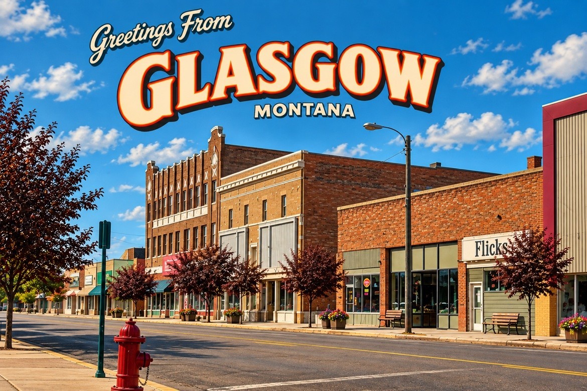 Greetings From Glasgow MONTANA 4x6 Modern Postcard E501 Greetings From Glasgow MONTANA 4x6 Modern Postcard E501