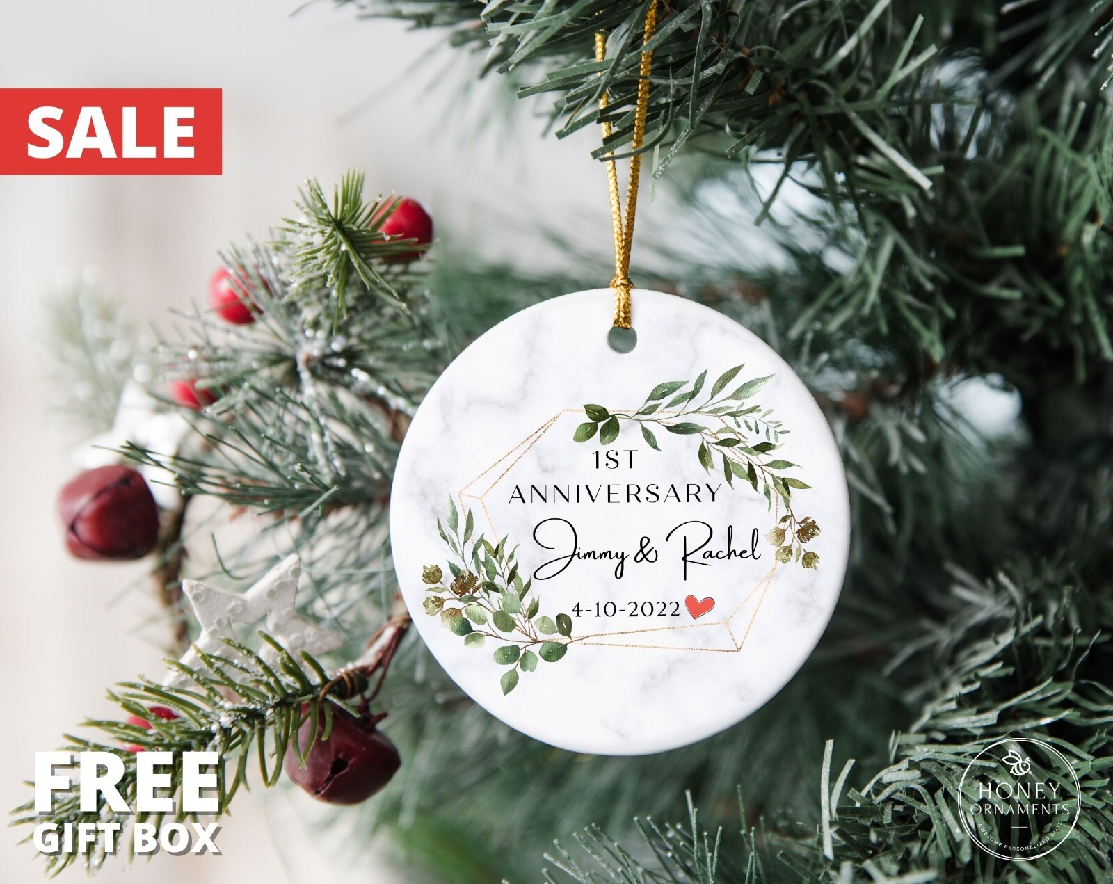 Personalized Marriage Ornament for the years married - 5th 10th 25th 40th 50th Personalized Marriage Ornament for the years married - 5th 10th 25th 40th 50th