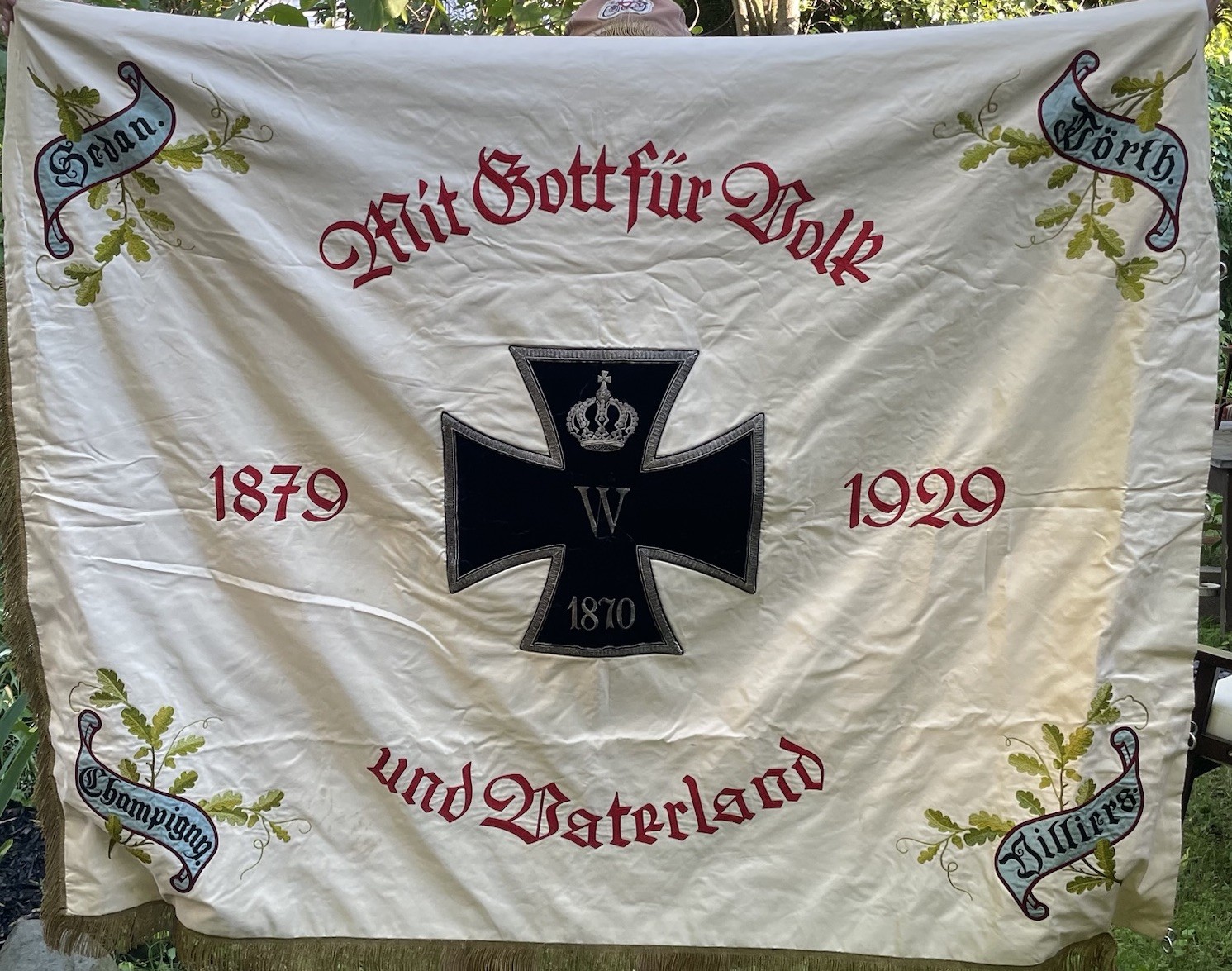 WWI Imperial German Kingdom Of Wurttemberg Silk Banner Flag IRON CROSS *** READ WWI Imperial German Kingdom Of Wurttemberg Silk Banner Flag IRON CROSS *** READ