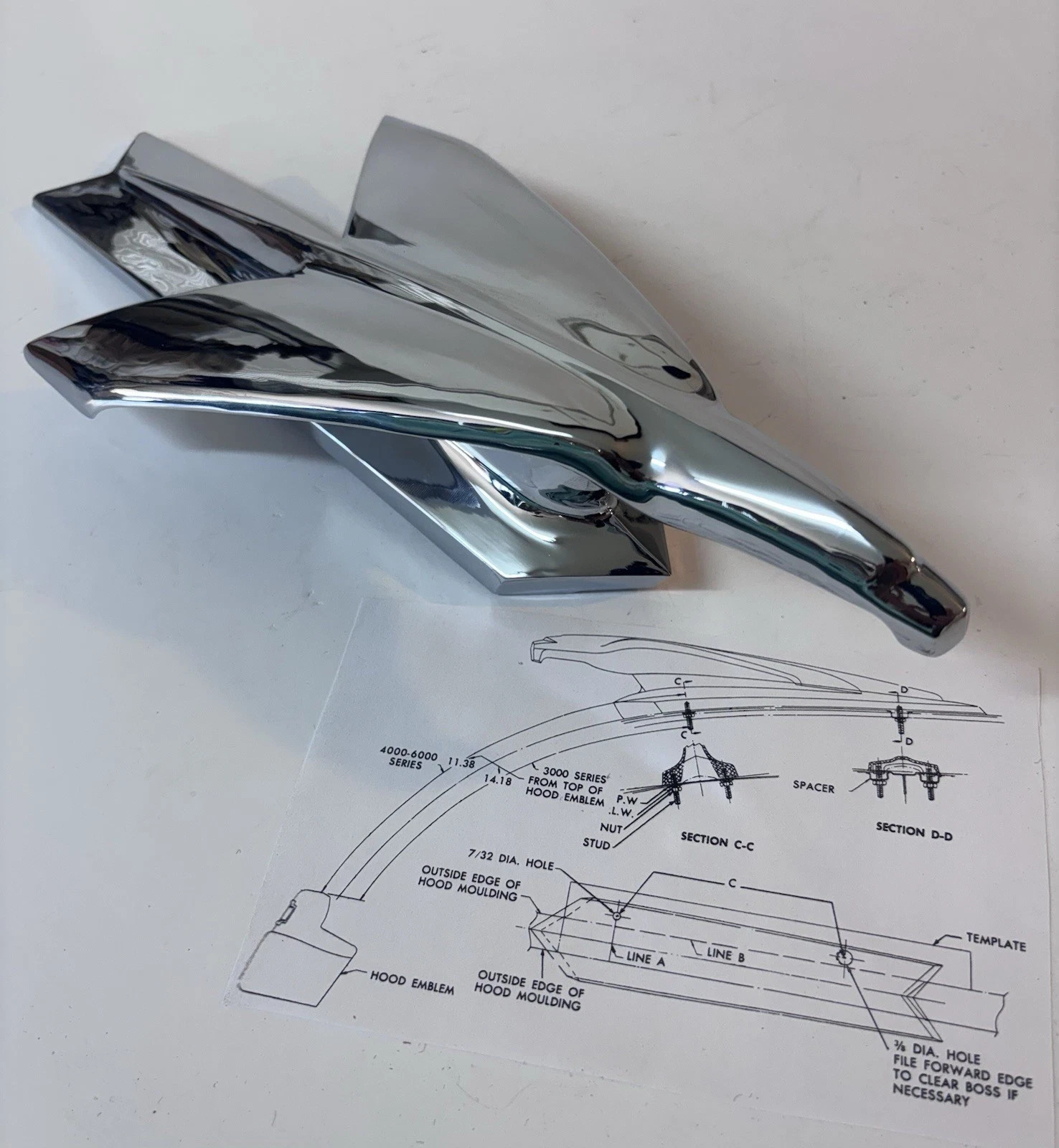 NEW Chevrolet 1954 1955 First Series Accessory hood ornament 3100 pickup truck NEW Chevrolet 1954 1955 First Series Accessory hood ornament 3100 pickup truck