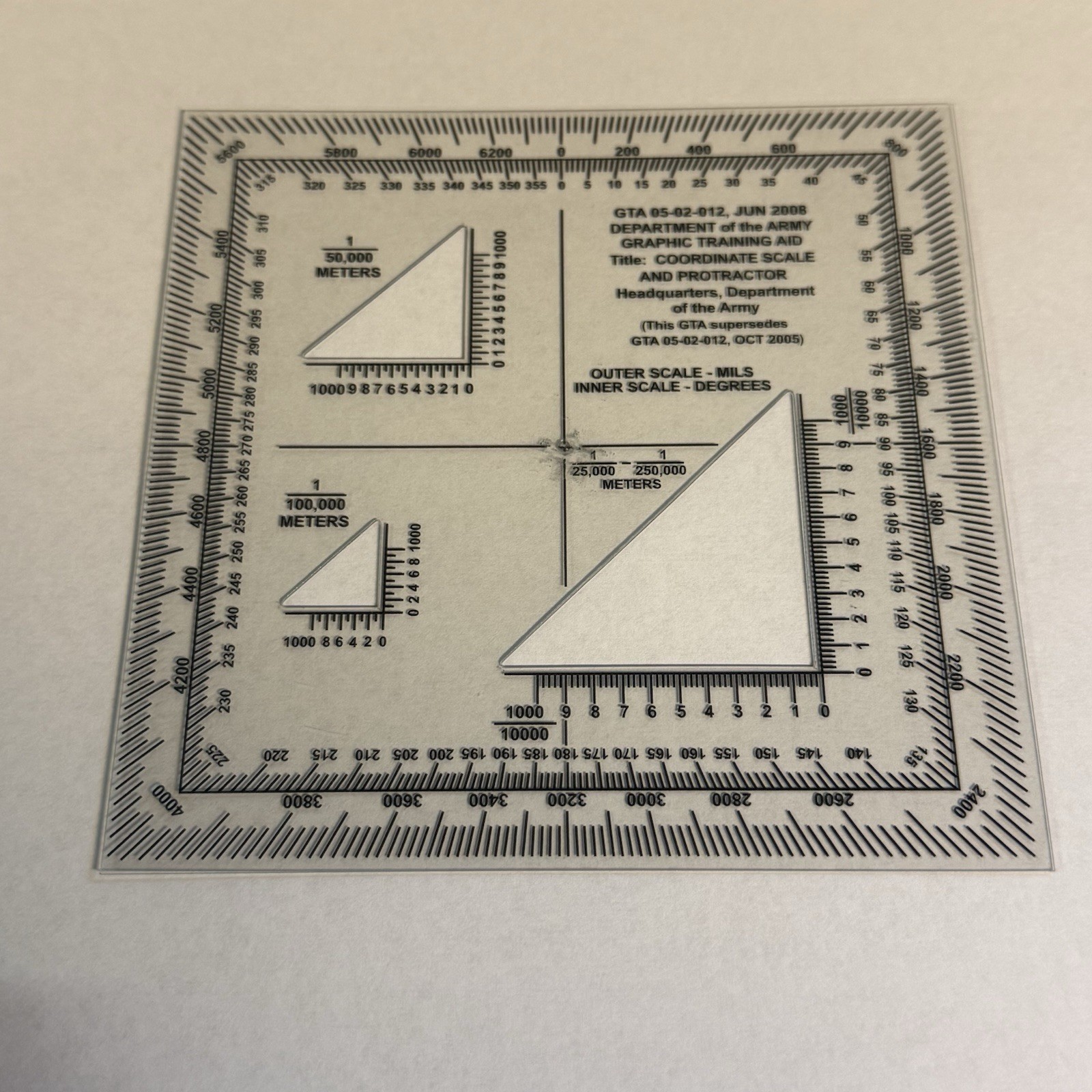 Lot of 10 U.S. Army GTA 05-02-012 Coordinate Scale Protractors, MGRS Map Reading Lot of 10 U.S. Army GTA 05-02-012 Coordinate Scale Protractors, MGRS Map Reading