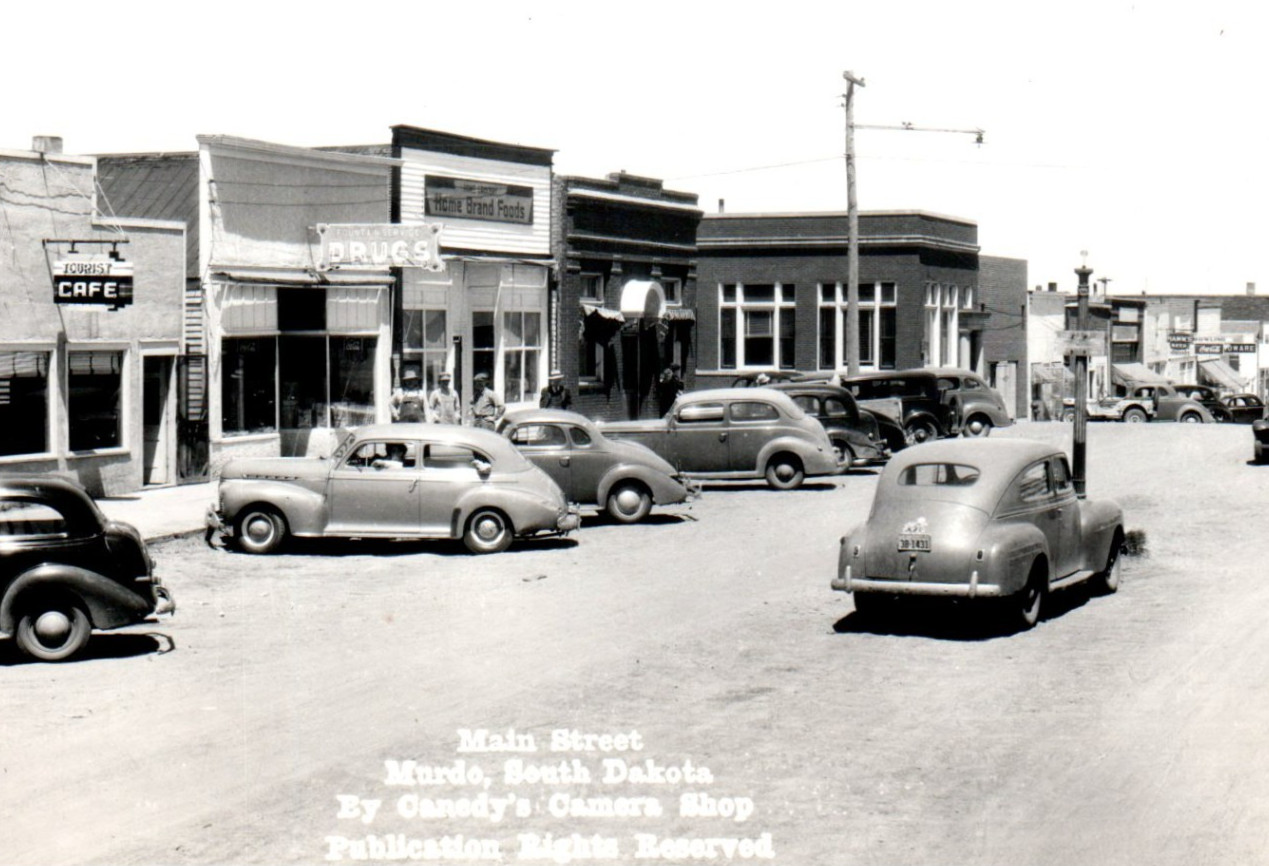 Murdo SD Main Street Drug Store Cafe Camera Shop RPPC Real Photo Postcard