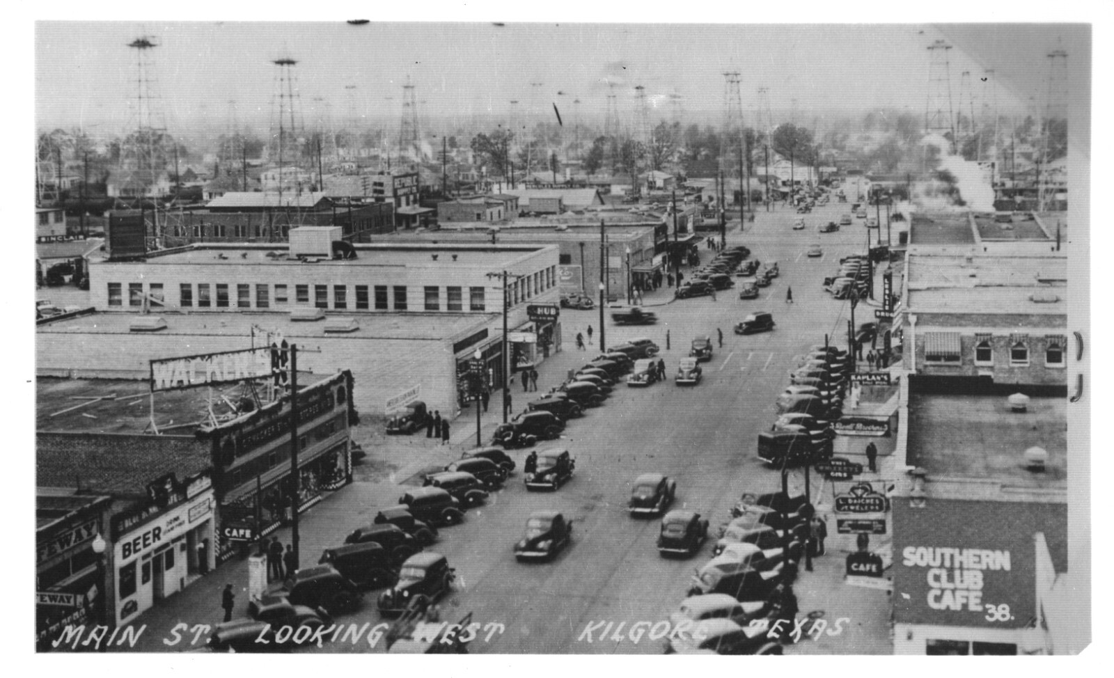 Main Street Looking East - Kilgore, Texas TX RPPC EKC Fox Co Main Street Looking East - Kilgore, Texas TX RPPC EKC Fox Co