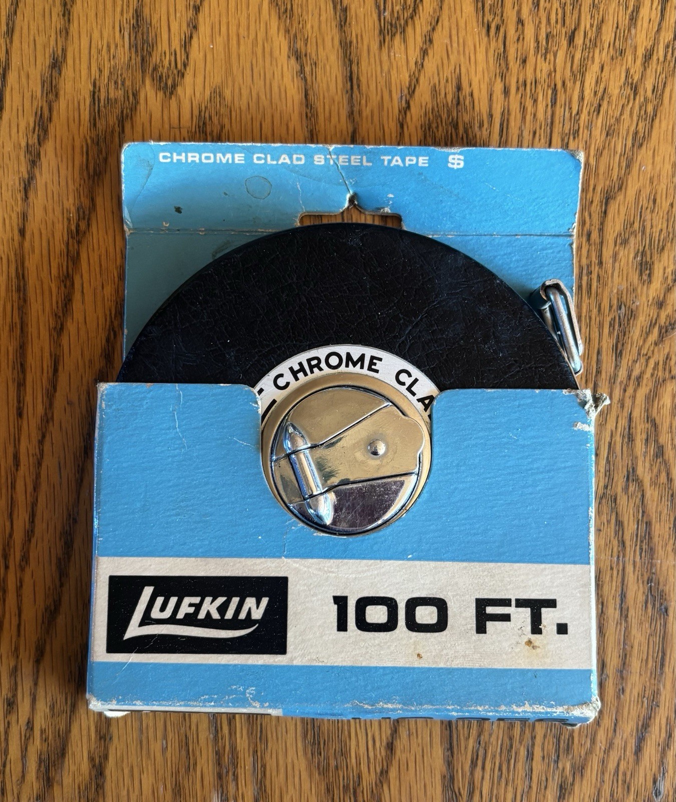 Vintage Lufkin 100ft Chrome Clad Steel Tape Measure HC 256 1950s Vintage Lufkin 100ft Chrome Clad Steel Tape Measure HC 256 1950s