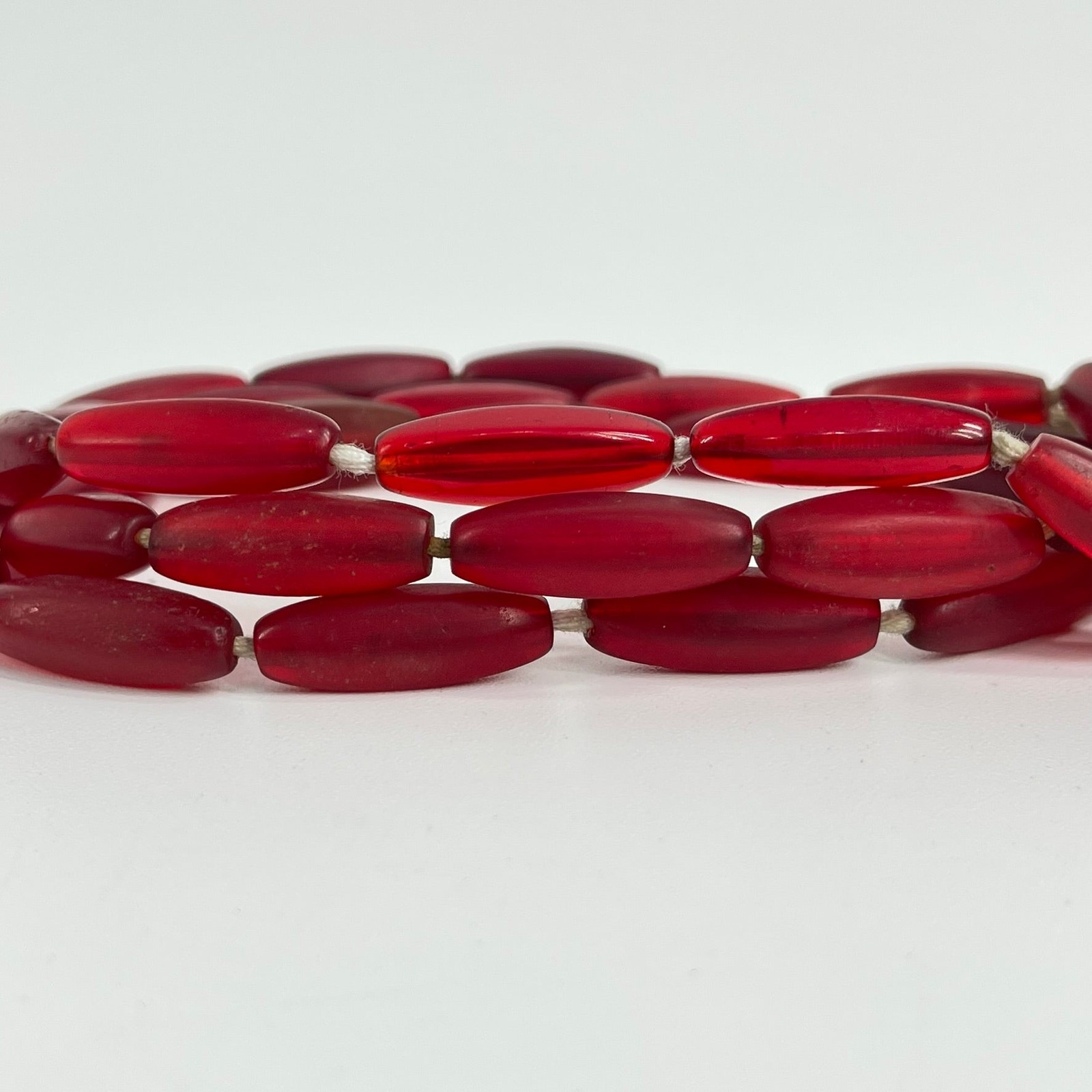 Bohemian Faceted Red Trade Beads 32inch Bohemian Faceted Red Trade Beads 32inch