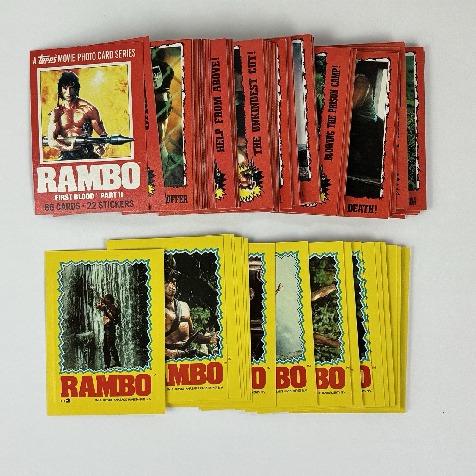 1985 Topps Rambo First Blood II Set 66 Cards + 22 Stickers Complete 1985 Topps Rambo First Blood II Set 66 Cards + 22 Stickers Complete