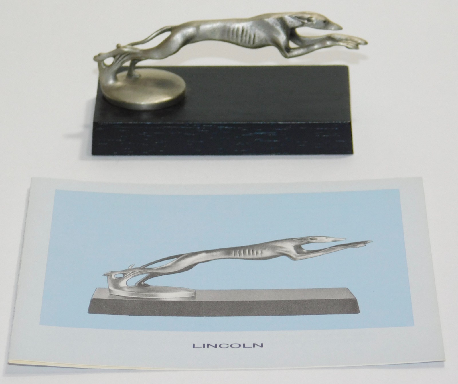 Lincoln Greyhound Hood Ornament Franklin Mint Fine Pewter 1981 Lincoln Greyhound Hood Ornament Franklin Mint Fine Pewter 1981