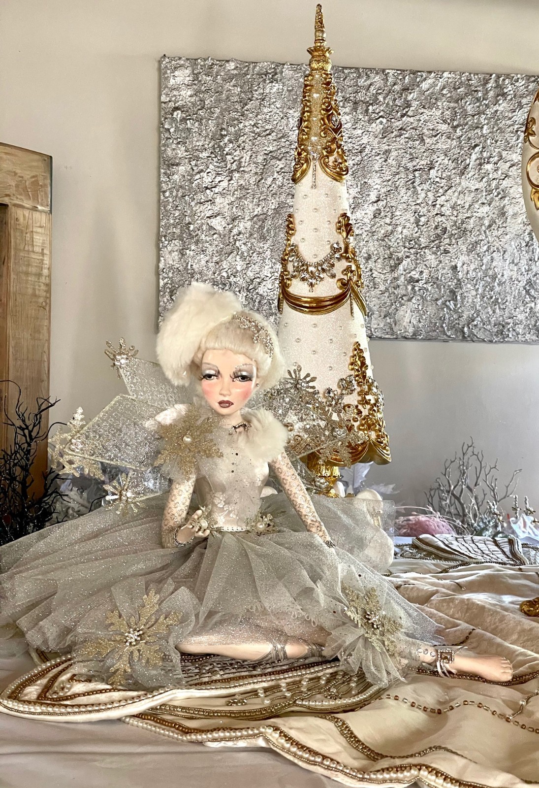 RARE Katherine's Collection Snow Queen Fairy Doll Sitting GLIMMER RARE Katherine's Collection Snow Queen Fairy Doll Sitting GLIMMER
