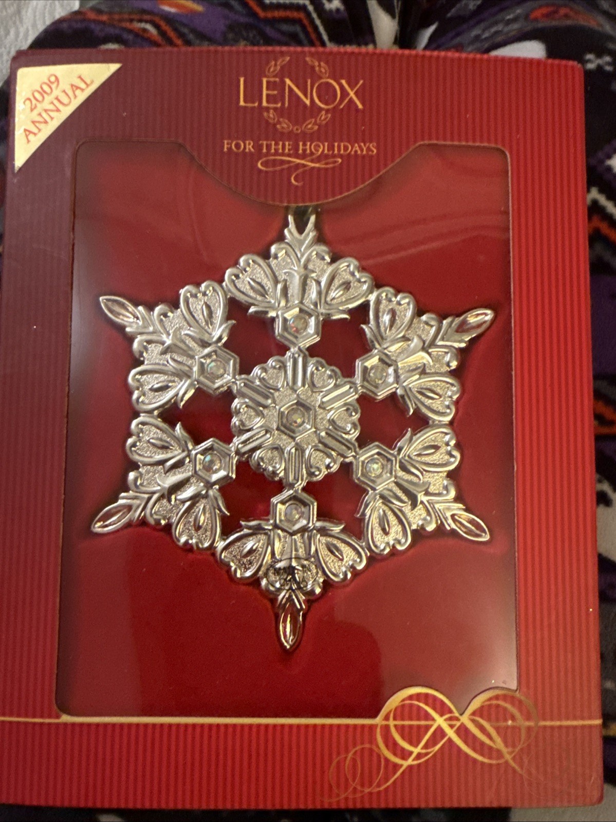Vintage Christmas Ornament Lenox 2009 Annual Snow Majesty Silver Snowflake Vintage Christmas Ornament Lenox 2009 Annual Snow Majesty Silver Snowflake