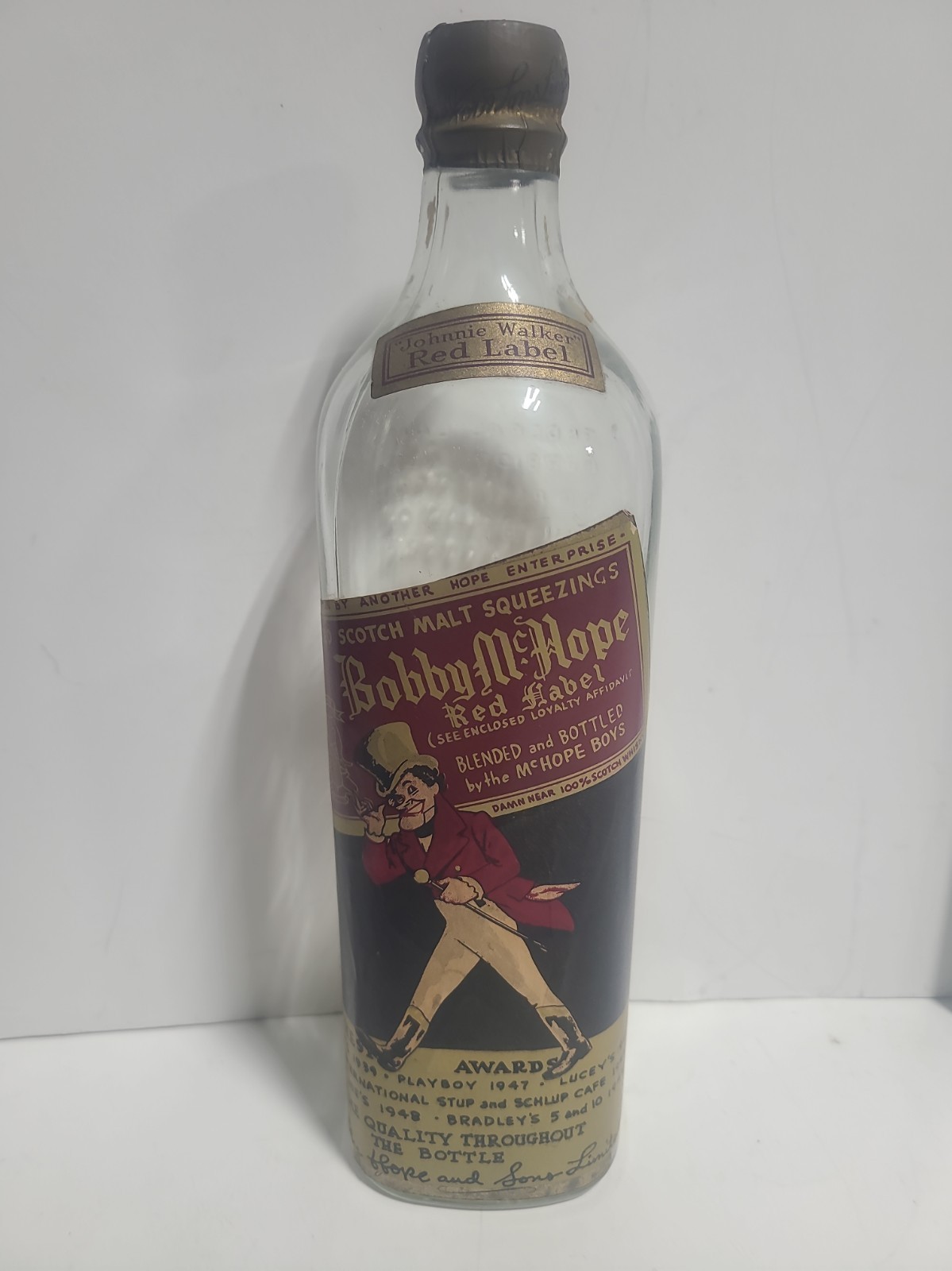 Extremely Rare 1940s Bob Hope Johnny Walker Bottle.  He Only Made a Few Of These