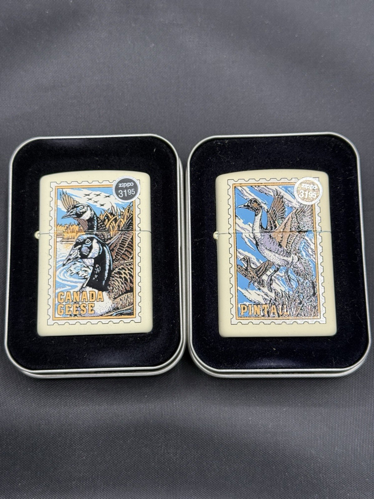 RARE ZIPPO UNFIRED 1998 CANADA GEESE & PINTAIL DUCK SERIES LIGHTER SEALED NOS RARE ZIPPO UNFIRED 1998 CANADA GEESE & PINTAIL DUCK SERIES LIGHTER SEALED NOS