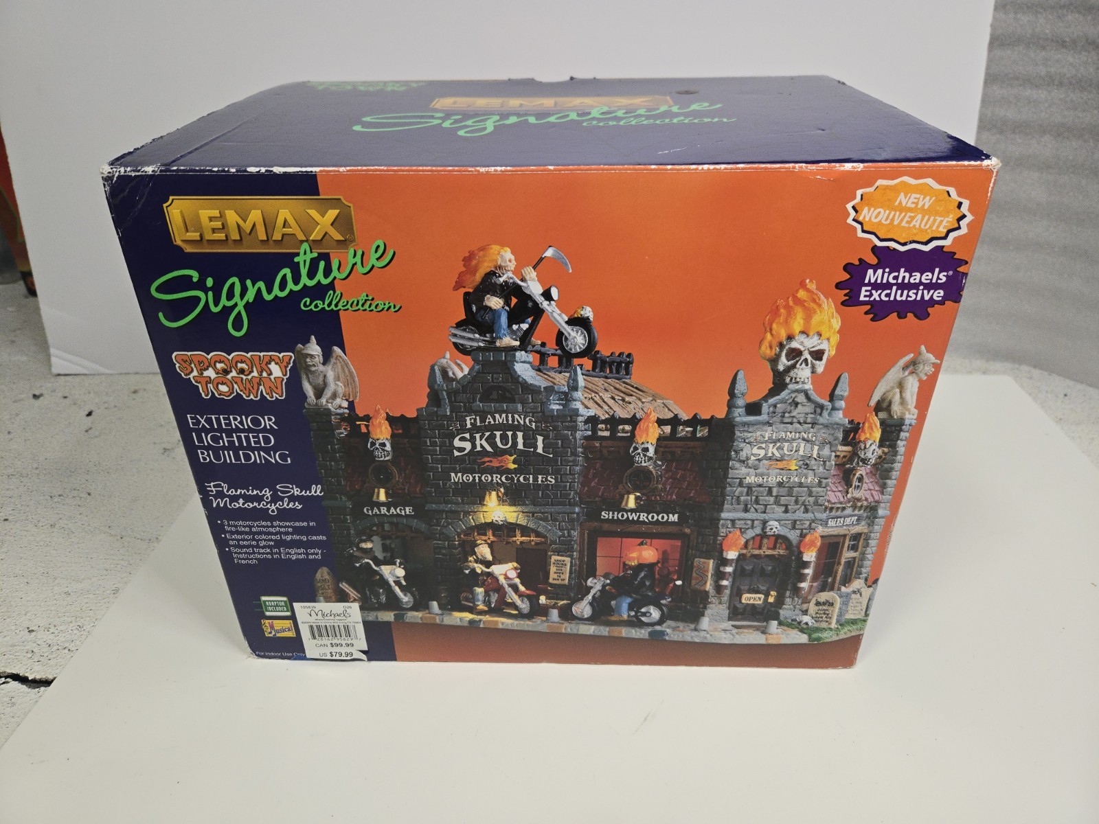Lemax Spooky Town Flaming Skull Motorcycles Halloween Retired READ DESCRIPTION Lemax Spooky Town Flaming Skull Motorcycles Halloween Retired READ DESCRIPTION