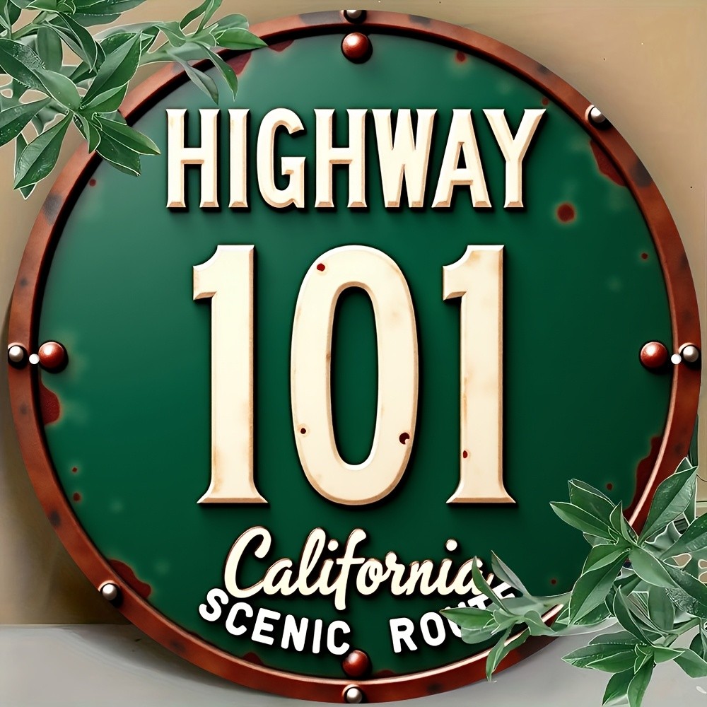 Round Aluminum Retro California 101 Tin Metal Signs Home Décor 8x8 Round Aluminum Retro California 101 Tin Metal Signs Home Décor 8x8