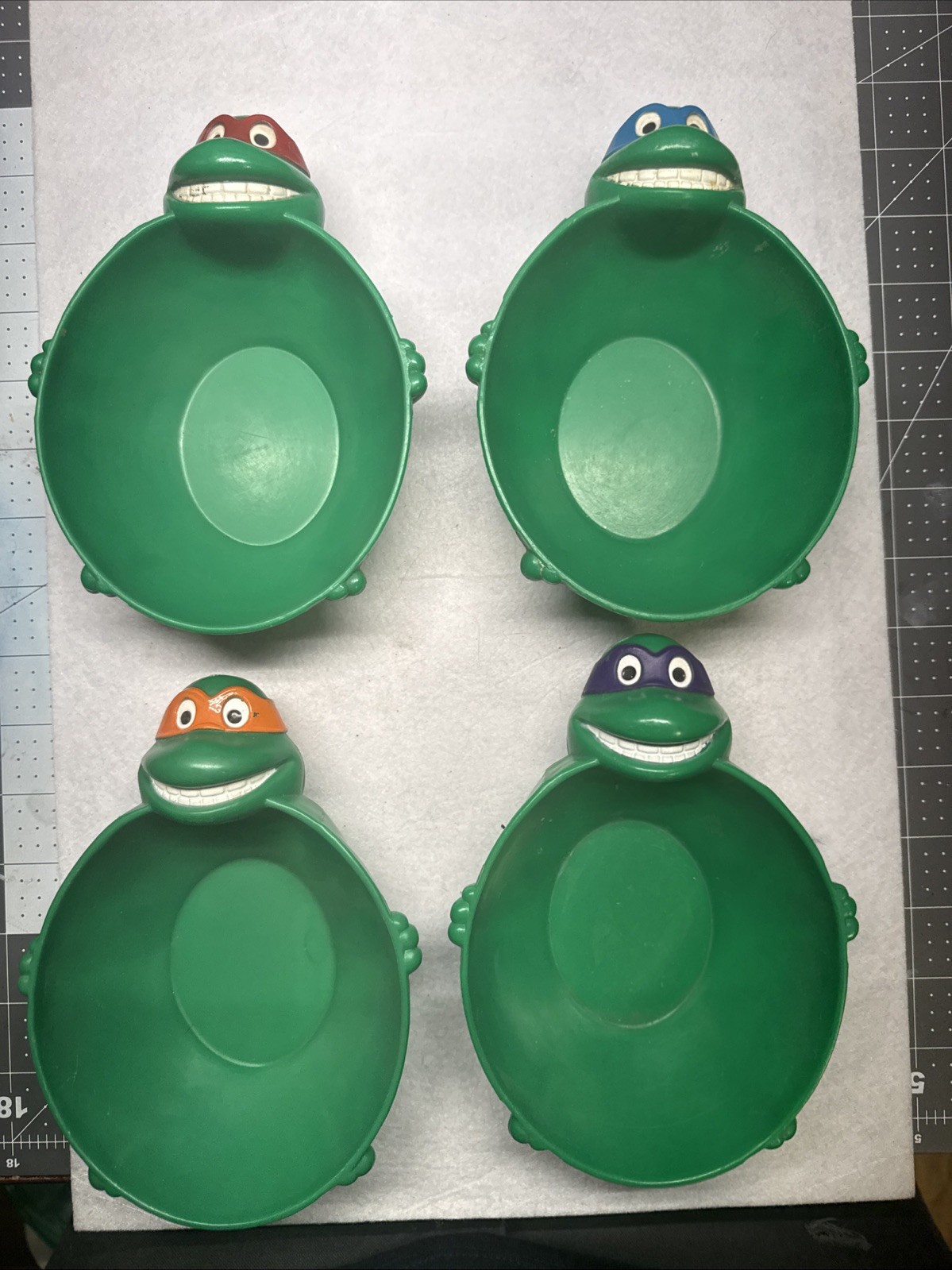 Vintage Teenage Mutant Ninja Turtles 1990 Cereal Bowls TMNT Complete Set Of 4