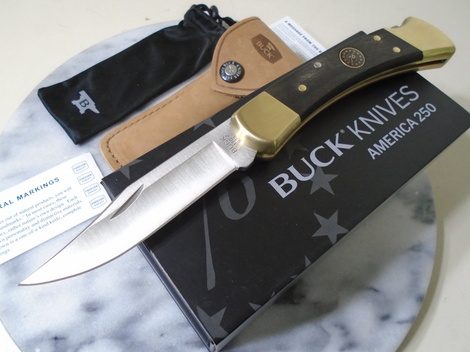 Buck 110 USA 250th Anniversary Folding Hunter Pocket Knife 0110BRSUSA1-B Limited