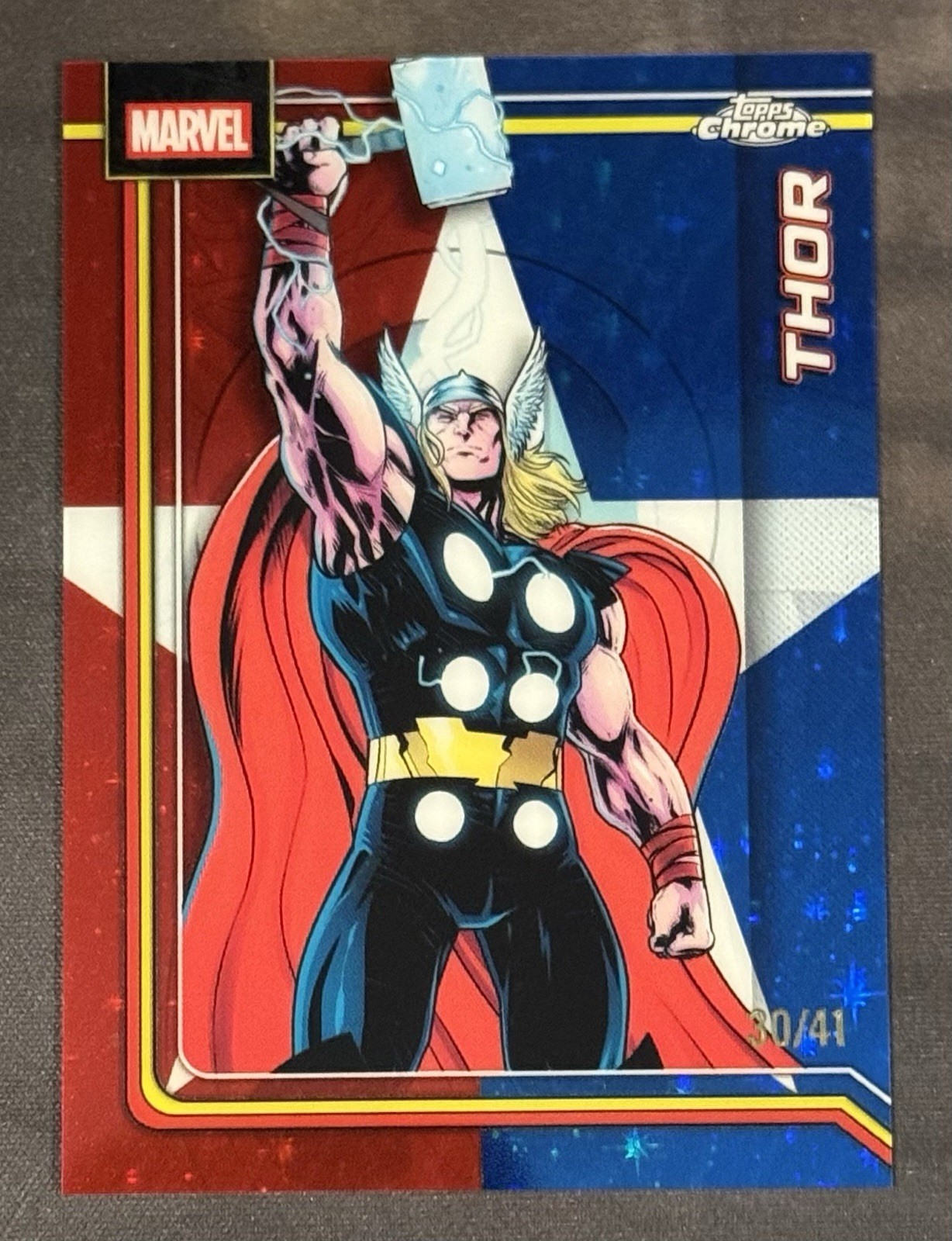 2026 Topps Chrome Marvel - Thor #177 Captain America's Star Refractor /41 2026 Topps Chrome Marvel - Thor #177 Captain America's Star Refractor /41