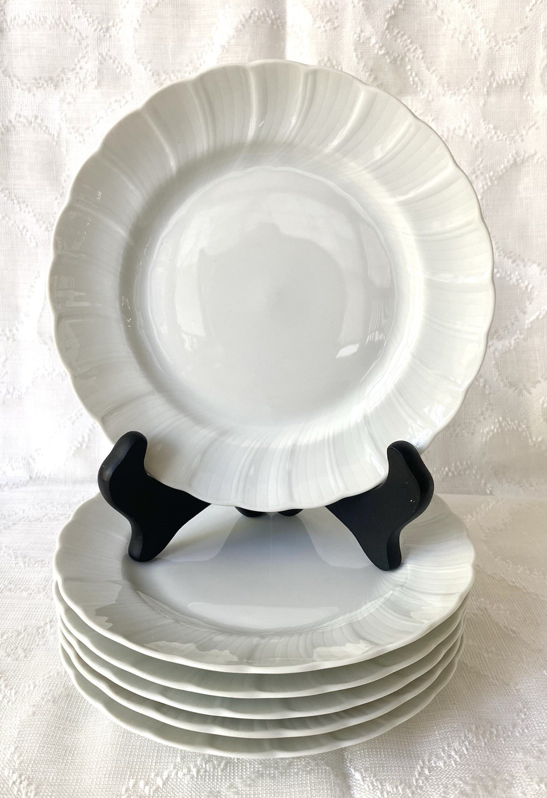6 BERNARDAUD LIMOGES FRANCE "PALM” 6.5” Dessert Bread Plates 6 BERNARDAUD LIMOGES FRANCE "PALM” 6.5” Dessert Bread Plates