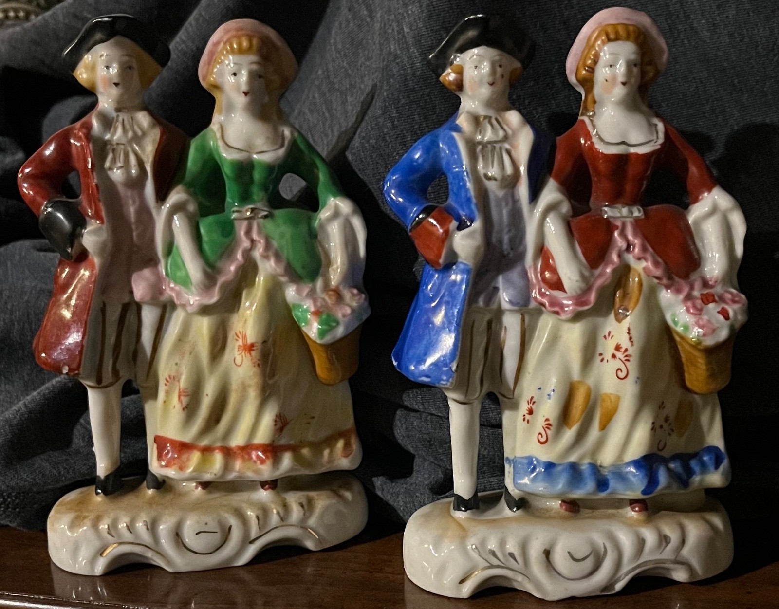 Vintage Colonial Figurine Set/Victorian/Courting Couple/Elegant Vintage Colonial Figurine Set/Victorian/Courting Couple/Elegant
