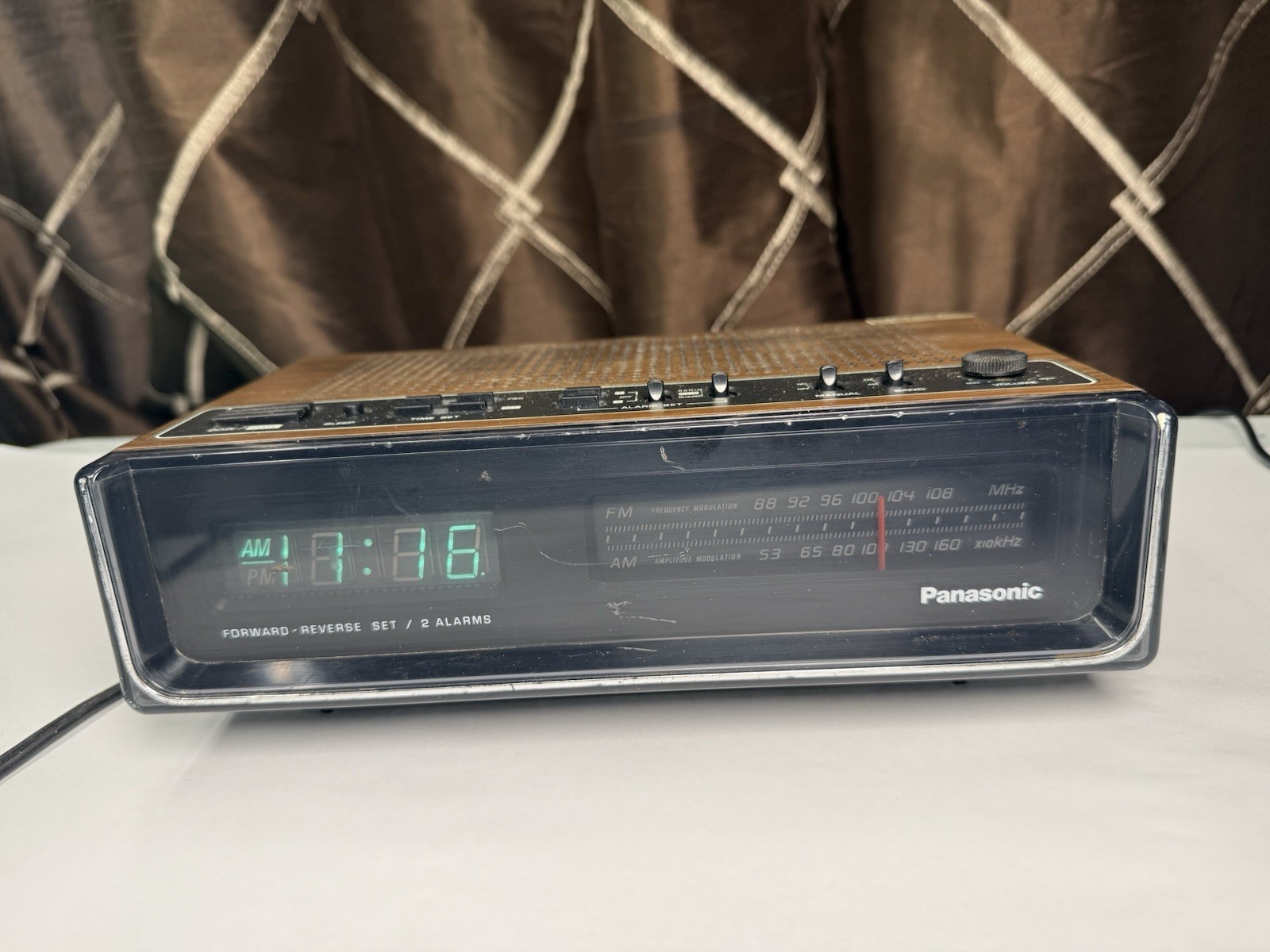 Vintage Panasonic RC-95 AM/FM Digital Alarm Clock Radio Woodgrain Tested Work Vintage Panasonic RC-95 AM/FM Digital Alarm Clock Radio Woodgrain Tested Work