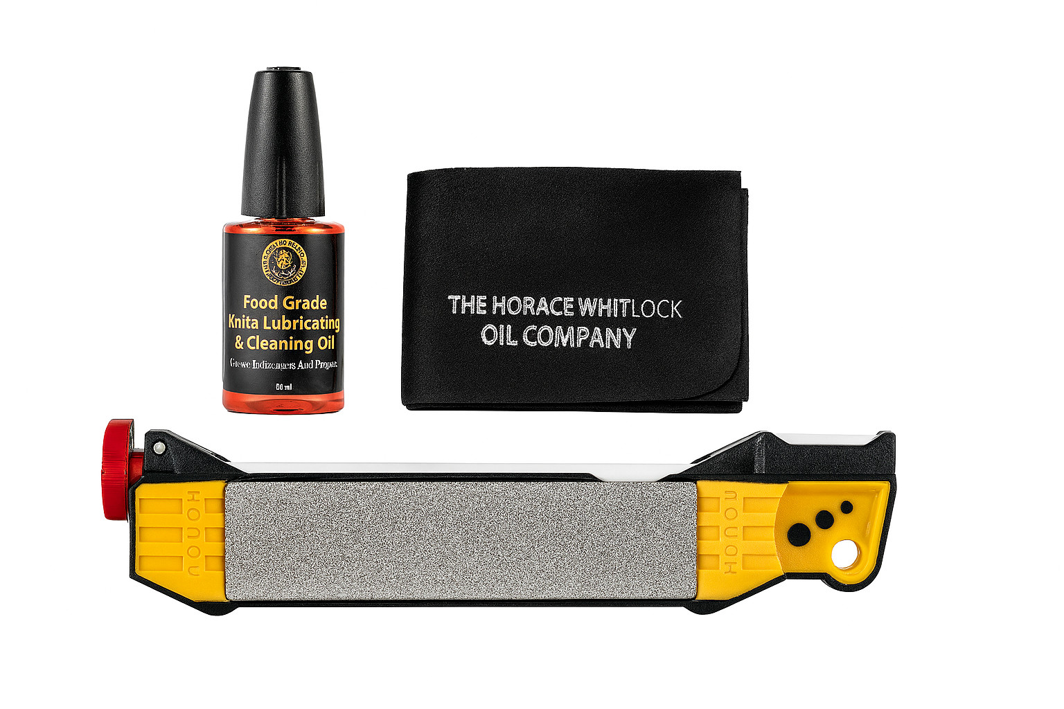 Horace Whitlock’s 6-in-1 Portable Knife Sharpener / Knife Blade Lube & Cloth Horace Whitlock’s 6-in-1 Portable Knife Sharpener / Knife Blade Lube & Cloth
