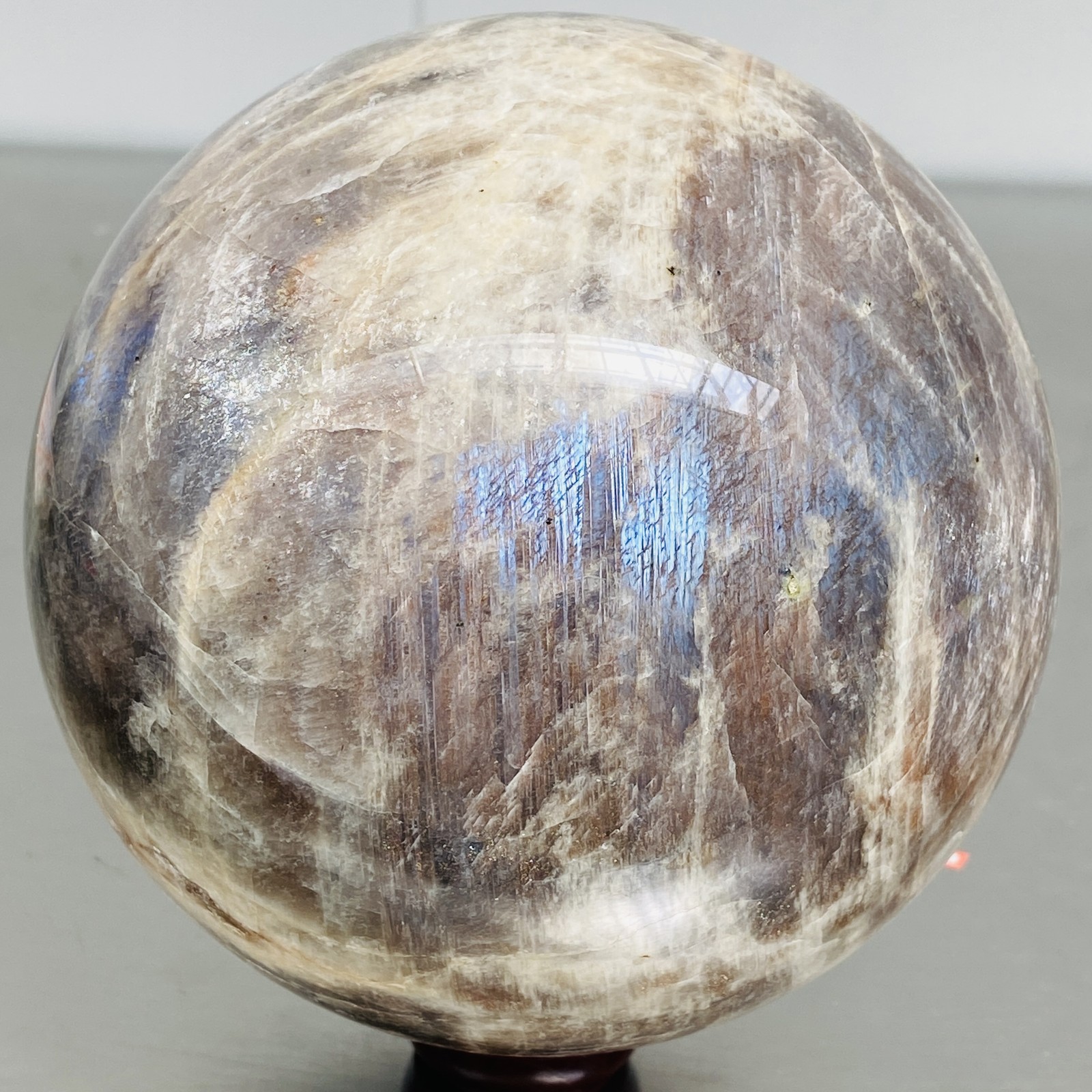 Natural Gray moonstone sphere quartz Crystal ball Healing 3080G (6.8LB) Natural Gray moonstone sphere quartz Crystal ball Healing 3080G (6.8LB)