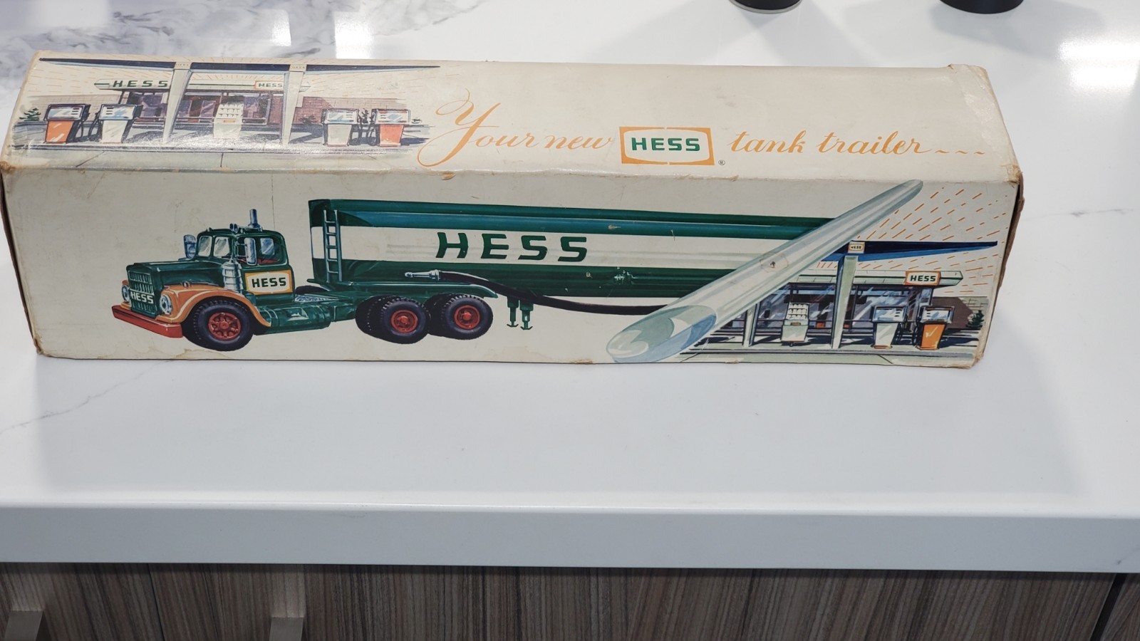 🔥Vintage 1968 Hess Tank Trailer Fuel Oils Truck w/ Original Box🔥