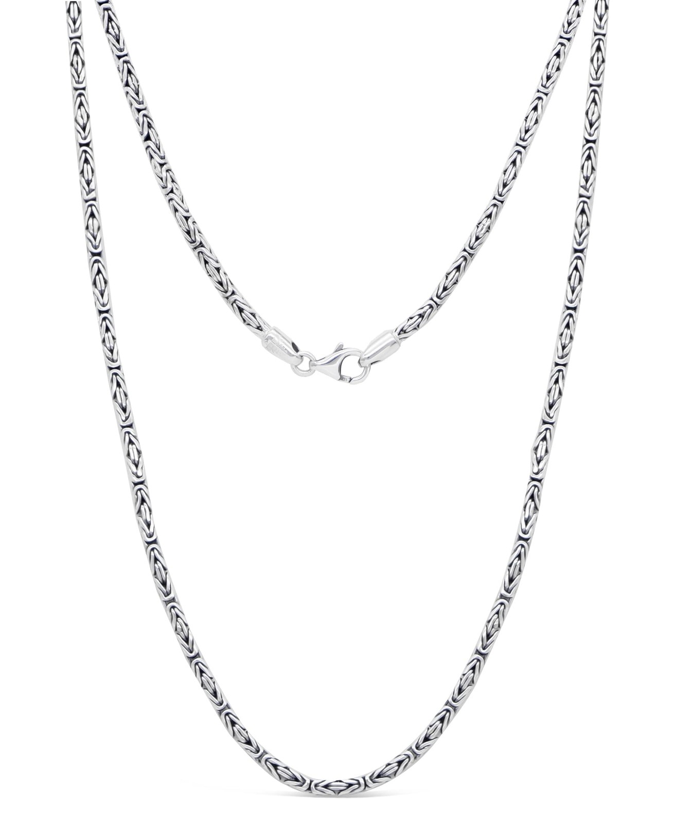 Sterling Silver 925 DEVATA Bali 2.5mm Byzantine Chain Necklace 24in BYT5625 Sterling Silver 925 DEVATA Bali 2.5mm Byzantine Chain Necklace 24in BYT5625