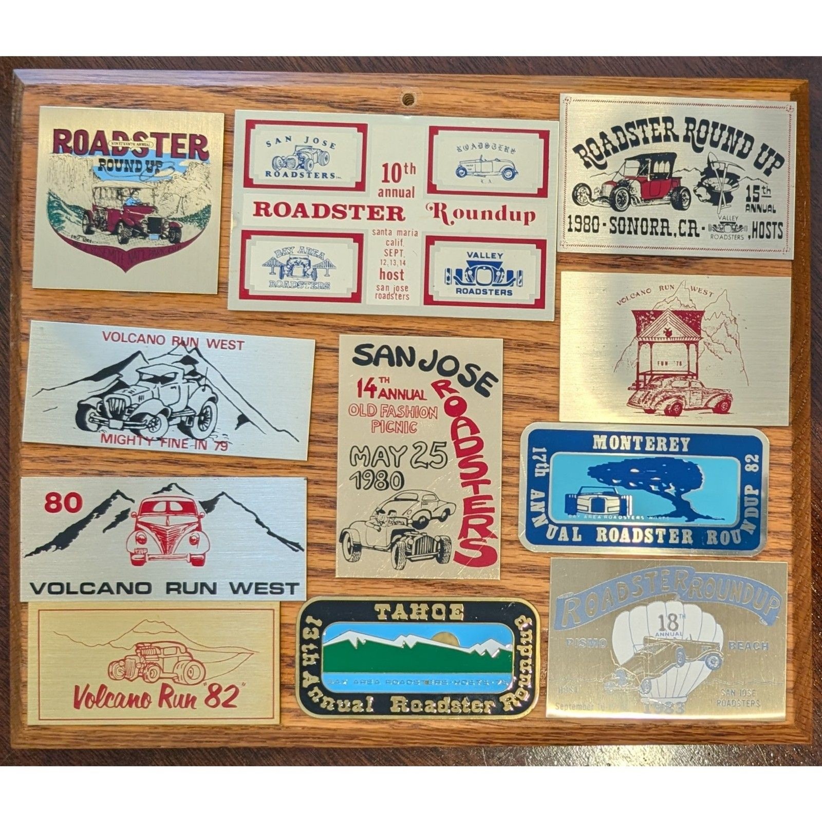 Vintage Roadster Event Plaque • Approx 10x9 • Early Round‑Up & Volcano Run