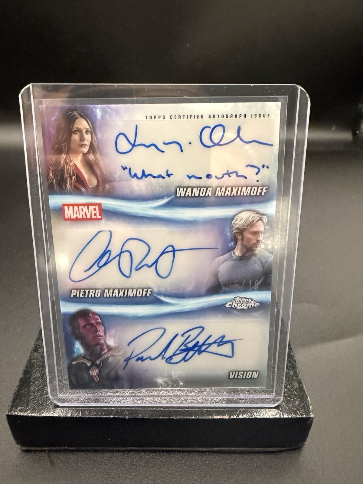 2025 Topps Chrome Marvel Triple Auto Maximoff Pietro Black /10 SSP 2025 Topps Chrome Marvel Triple Auto Maximoff Pietro Black /10 SSP