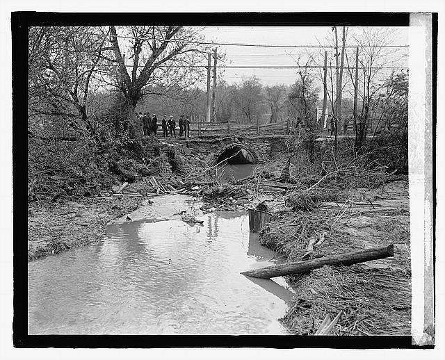 Photo:April 1923 Flood Unidentified Location Flood Damage Stream Bridge