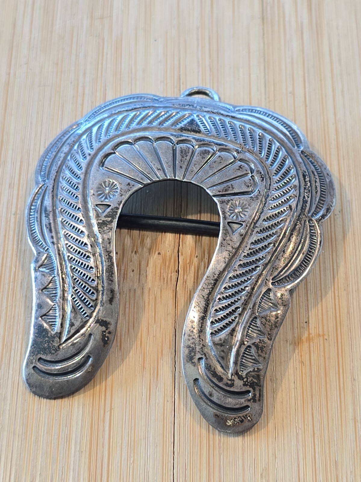 Old Pawn Sterling Silver Large Naja Pendant Bolo Slide Old Pawn Sterling Silver Large Naja Pendant Bolo Slide