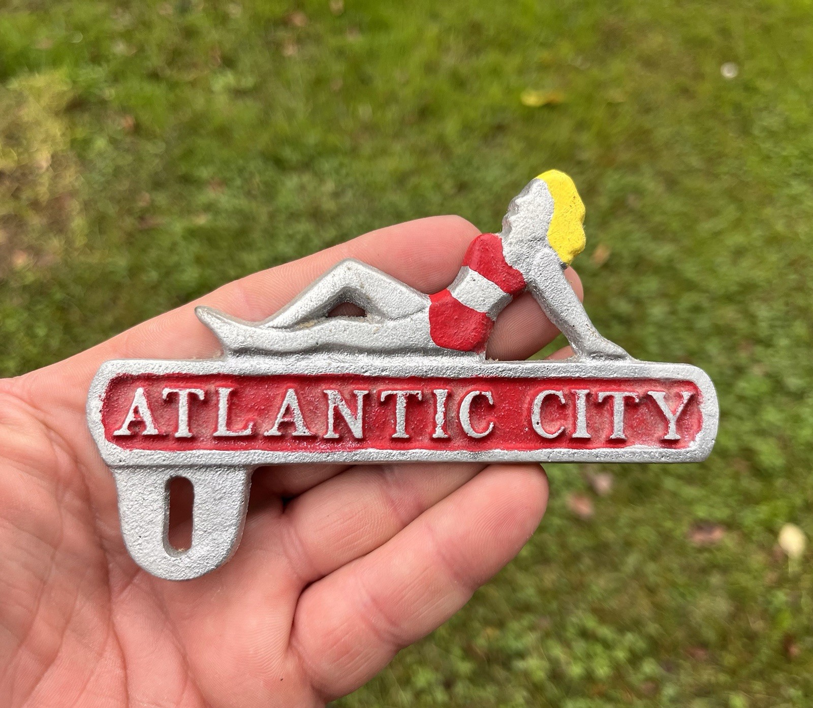 Vintage Atlantic City NJ Bathing Beauty License Plate Topper Vintage Atlantic City NJ Bathing Beauty License Plate Topper