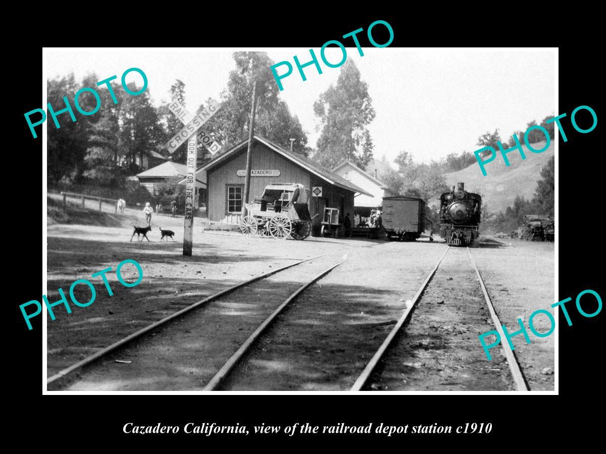 OLD LARGE HISTORIC PHOTO OF CAZADERO CALIFORNIA THE RAILROAD DEPOT STTAION 1910 OLD LARGE HISTORIC PHOTO OF CAZADERO CALIFORNIA THE RAILROAD DEPOT STTAION 1910