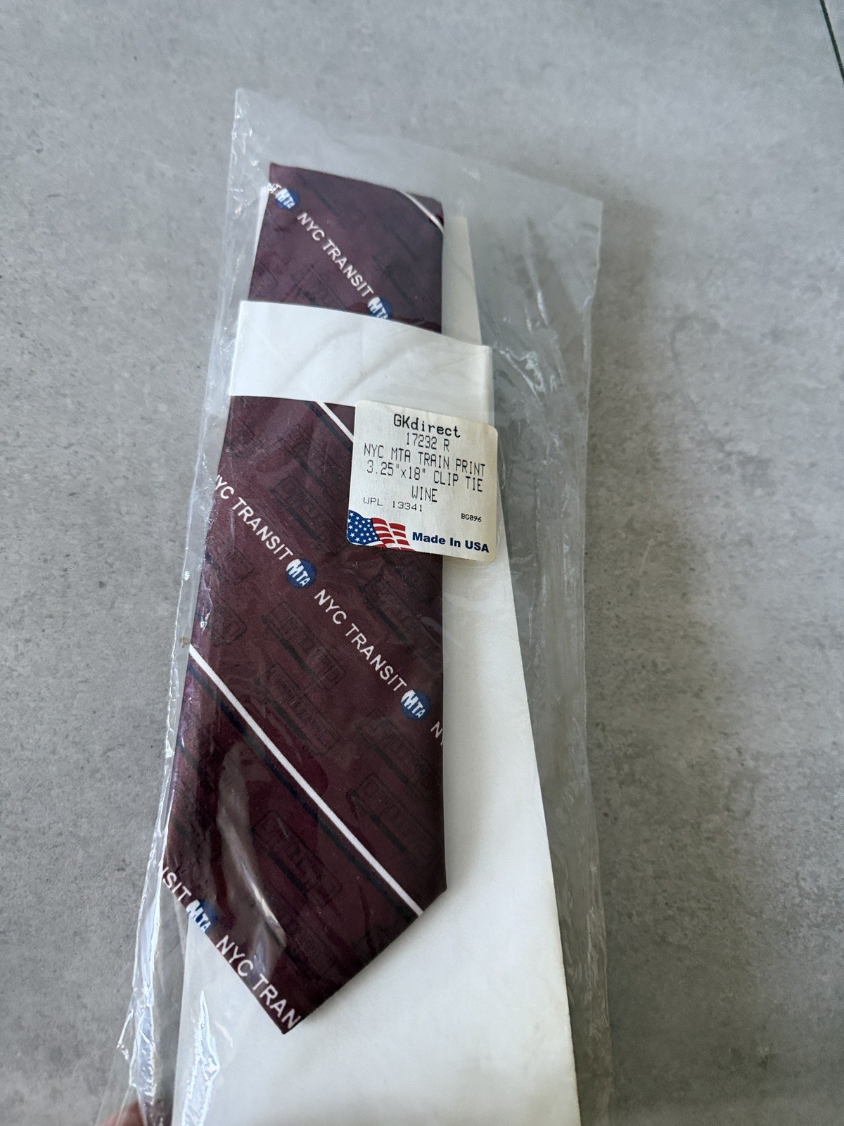 Vintage NYC Transit MTA Train Print Clip Tie 3.25" X 18" Made in USA Wine Vintage NYC Transit MTA Train Print Clip Tie 3.25" X 18" Made in USA Wine