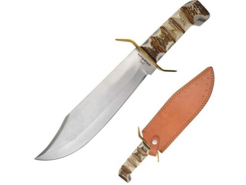 15" Old Ram Handmade Full Tang Fully Functional Bowie Knife With Leather Sheath