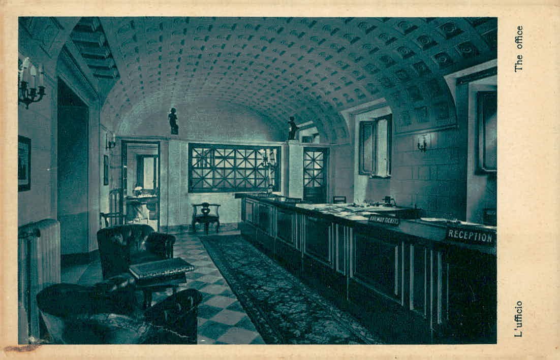 Rome Italy Grand Hotel de Russie Reception Office Vintage Postcard Rome Italy Grand Hotel de Russie Reception Office Vintage Postcard