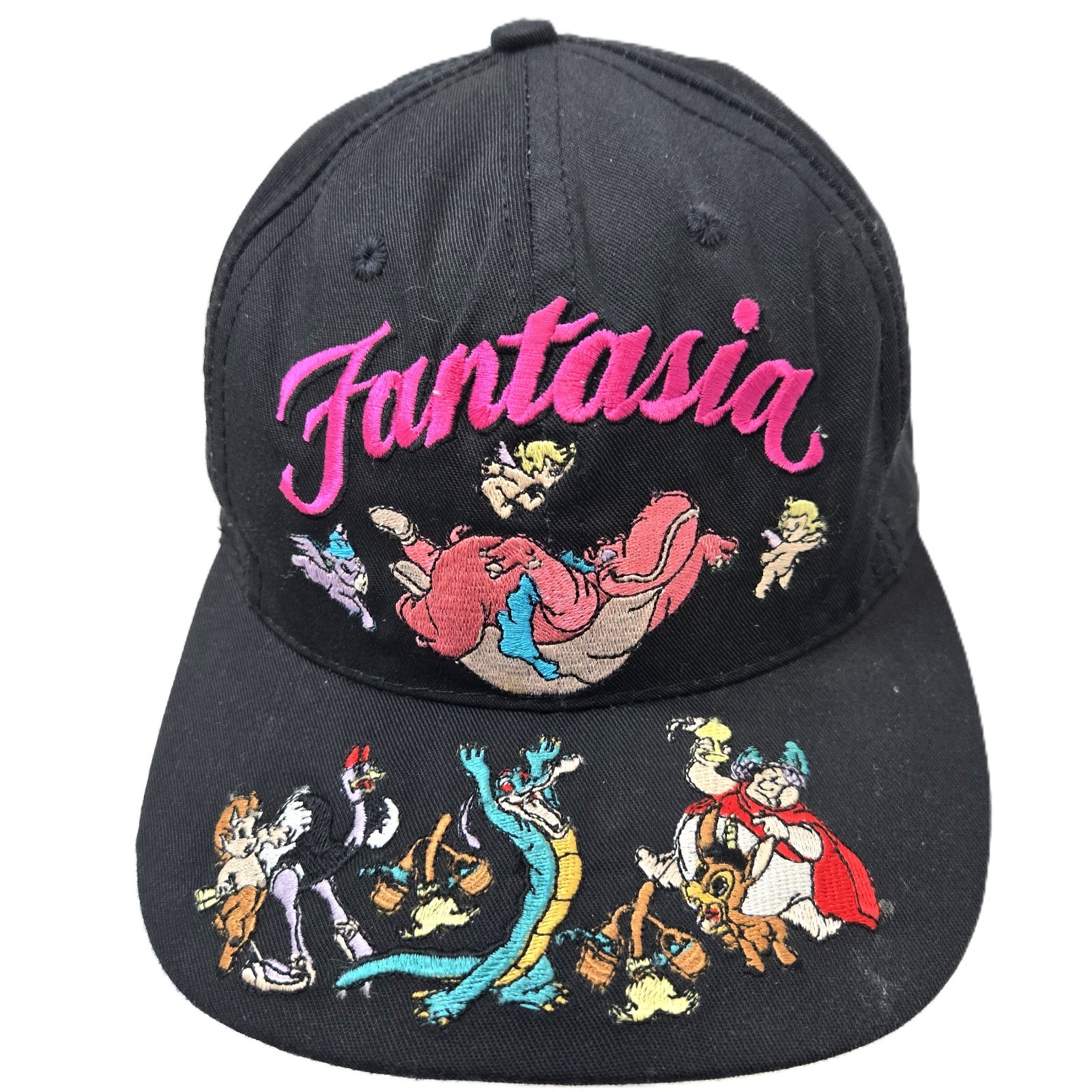 Vintage Disney Store FANTASIA Black Embroidered Snapback Cap/Hat. Adult Size Vintage Disney Store FANTASIA Black Embroidered Snapback Cap/Hat. Adult Size